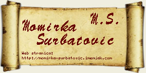 Momirka Šurbatović vizit kartica